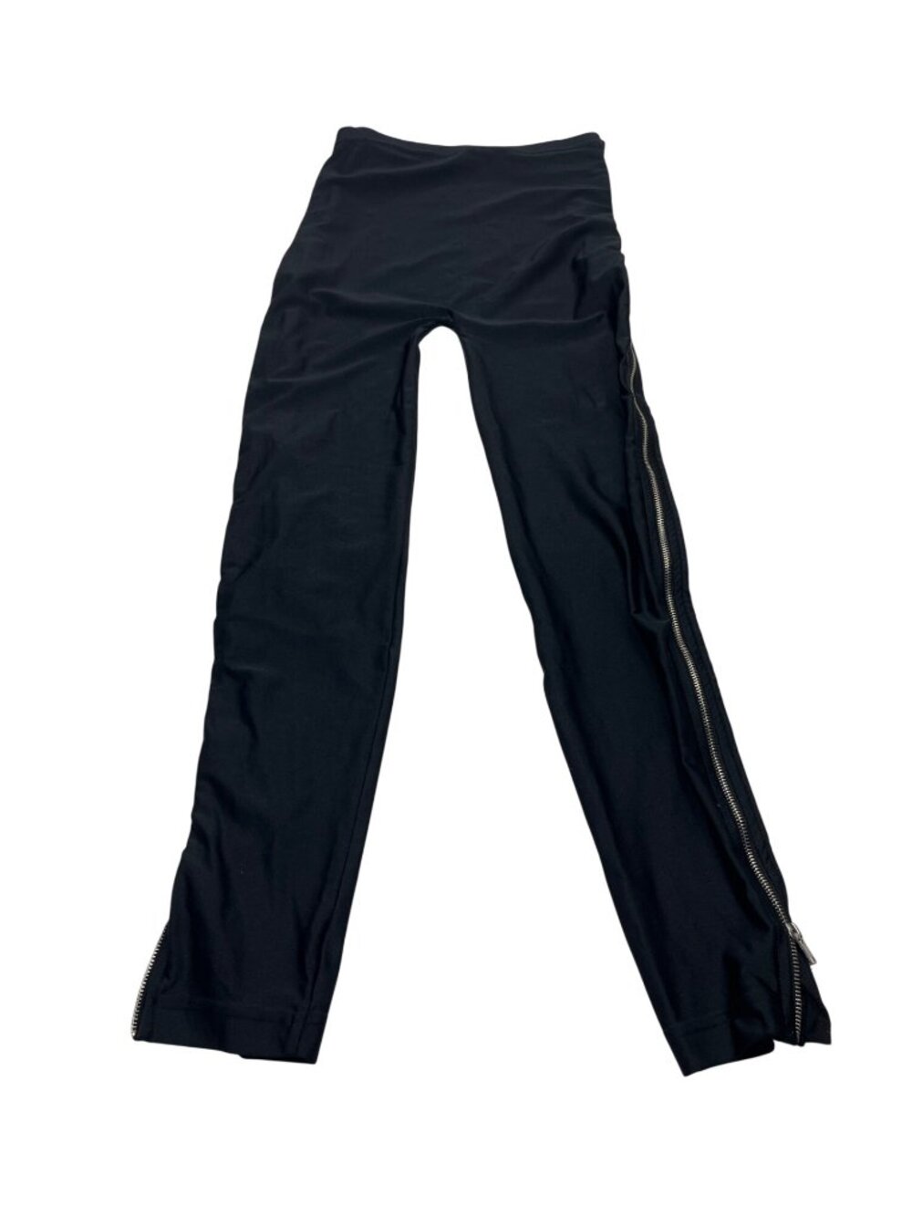 American Apparel Black Leggings With Side Zippers Stretchy Medium 23c